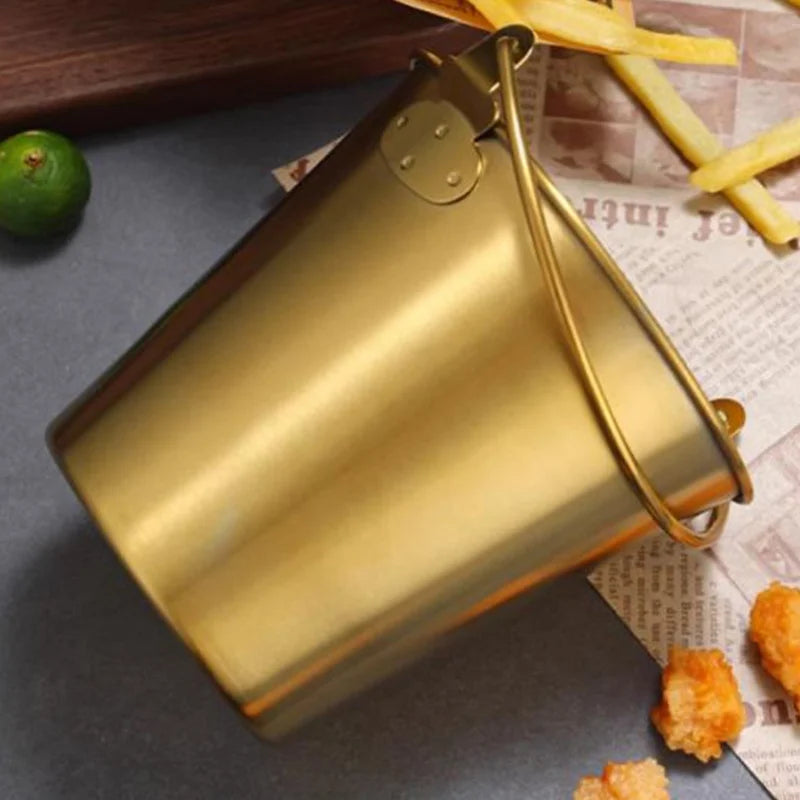 Mini Gold Serving Bucket - Luxury Snack & Ice Pail