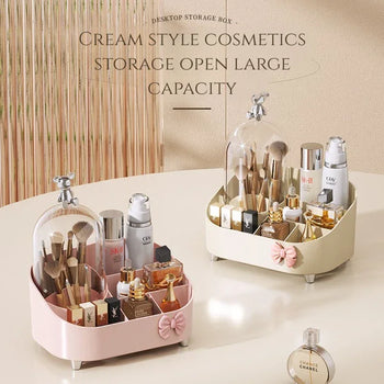 Large Capacity Makeup Organizer with Lid – Skincare & Cosmetic Storage Box - Clarify.pk