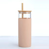 Glass Tumbler with Bamboo Lid With Random Color Cover - Clarify.pk