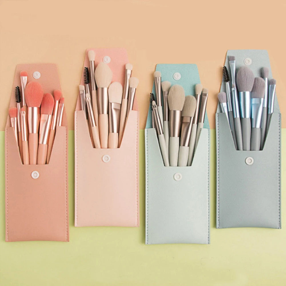 8Pcs Makeup Brush Set – Travel-Ready, Soft Synthetic Bristles