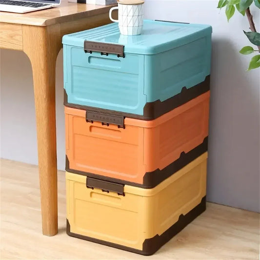 Foldable Plastic Storage Box with Lid – Large Capacity - Clarify.pk