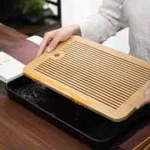 Bamboo & Melamine Rectangle Tea Tray