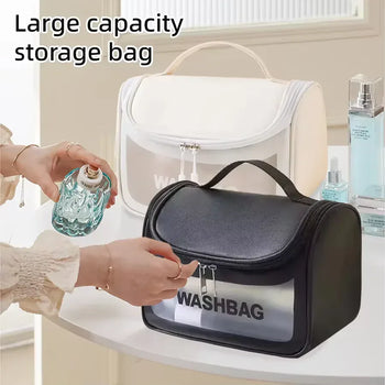 Large Capacity Cosmetic Bag – Waterproof Transparent PVC Travel Pouch - Clarify.pk