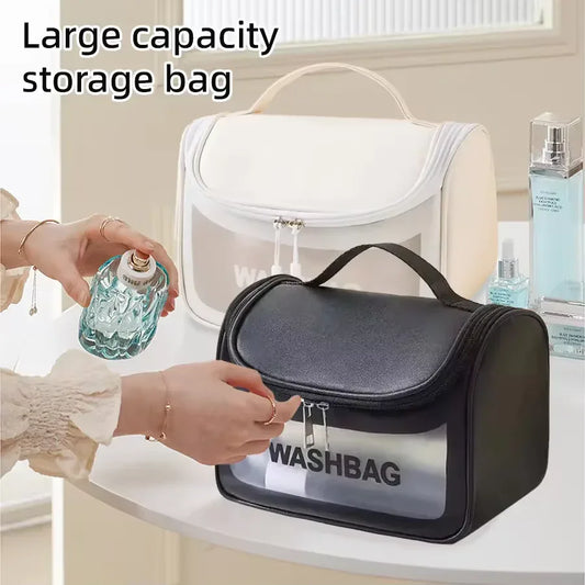 Large Capacity Cosmetic Bag – Waterproof Transparent PVC Travel Pouch