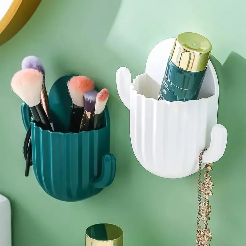 Cactus Wall Toothbrush Holder – Self-Adhesive Bathroom Organizer
