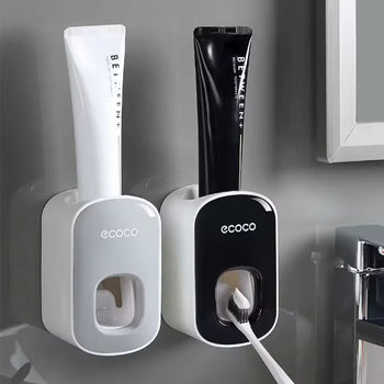 Wall-Mount Toothbrush Holder & Automatic Toothpaste Dispenser - Clarify.pk