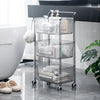 2/3/4 Layer Transparent Trolley Simple Modern Cosmetics Skincare Storage Rack Kitchen Vegetable Fruit Bathroom Mobile