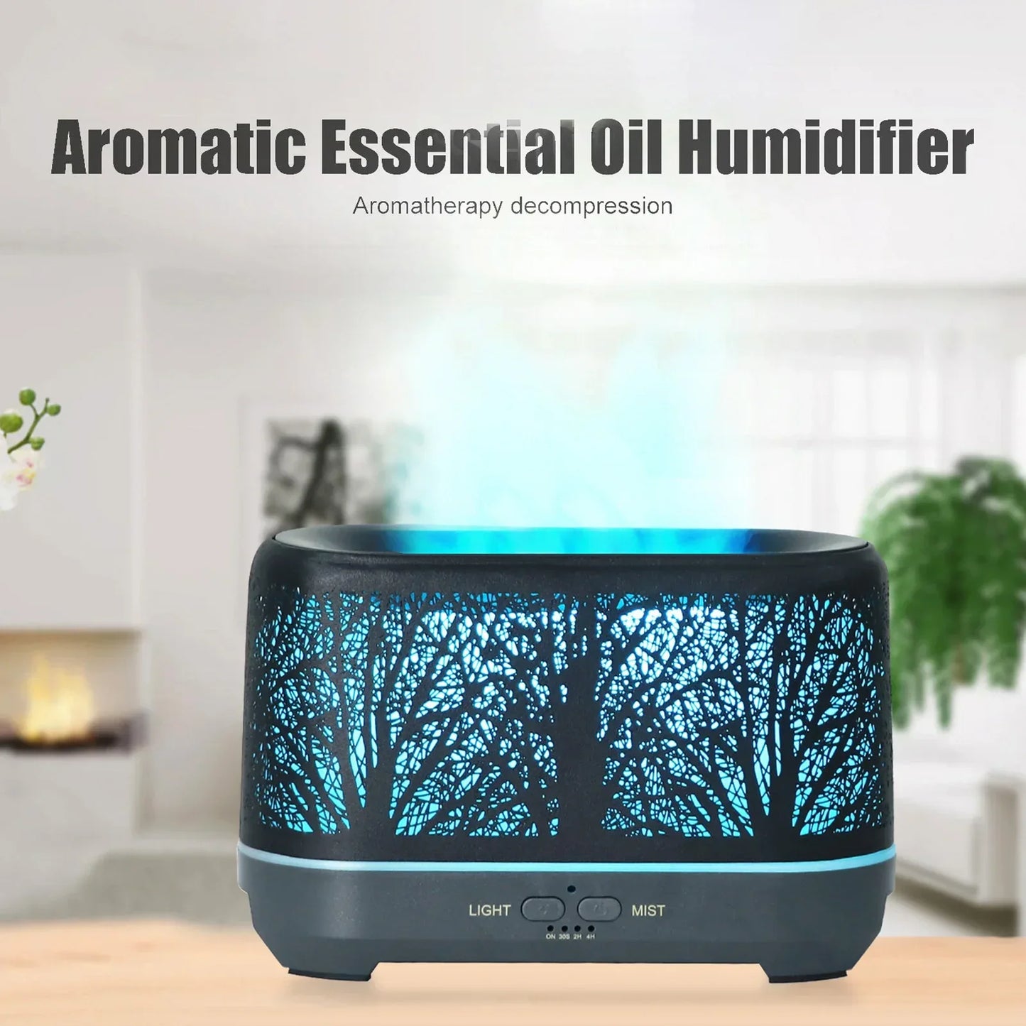 Flame Aroma Diffuser with Colorful LED Lights - Clarify.pk
