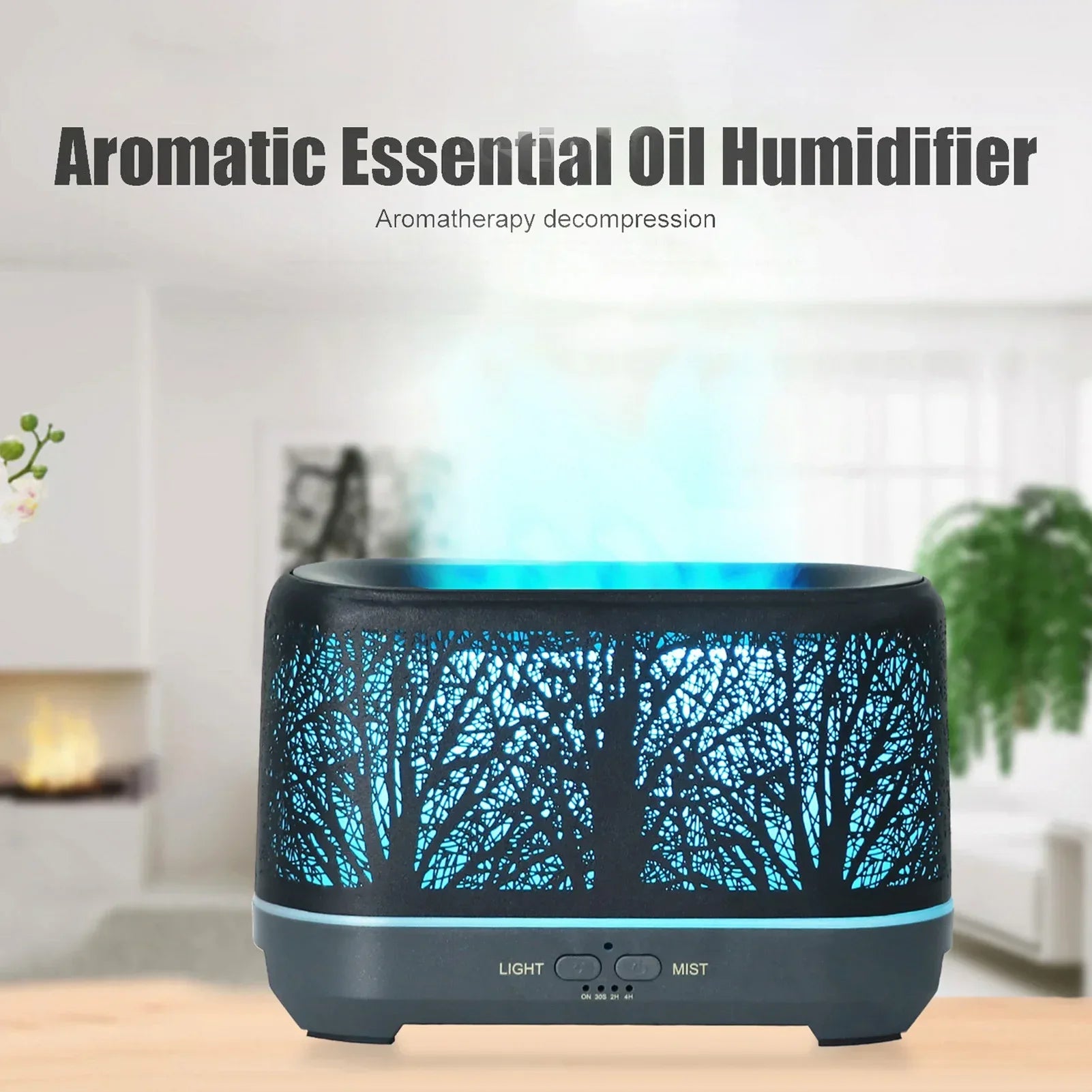 Flame Aroma Diffuser with Colorful LED Lights - Clarify.pk
