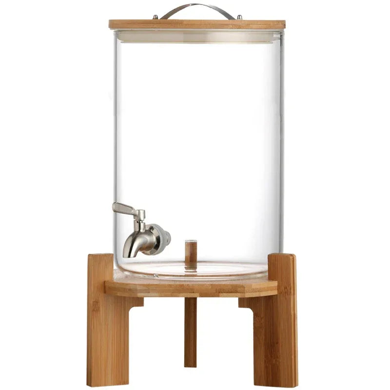 Luxury Glass Juice Container – Silver Wood Cap - Clarify.pk