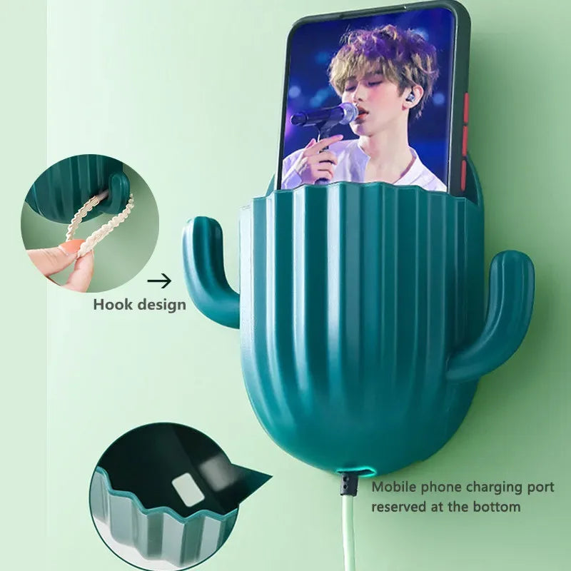 Cactus Wall Toothbrush Holder – Self-Adhesive Bathroom Organizer