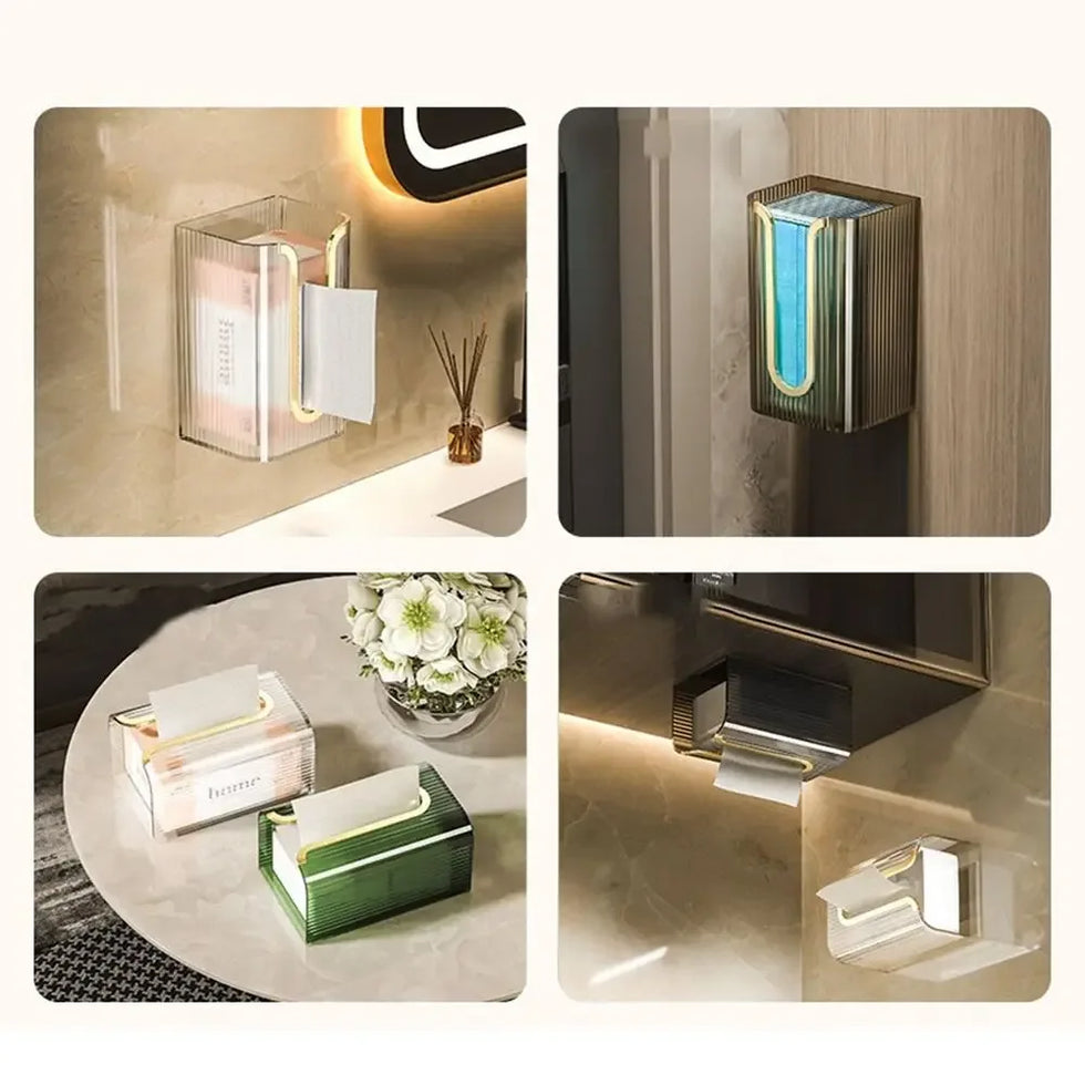 Wall-Mounted Clear Tissue Box – Sleek & Space-Saving Design