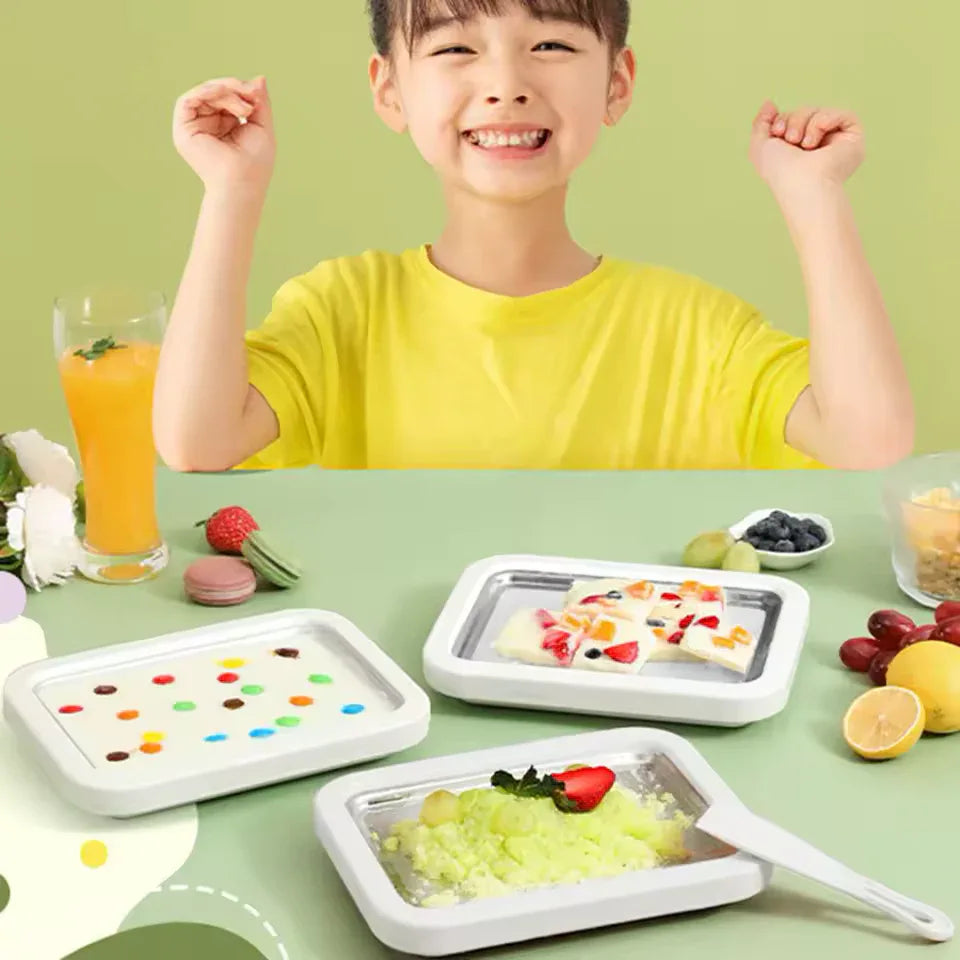 Ice Cream Making Tray with Scrapers – DIY Frozen Dessert Maker