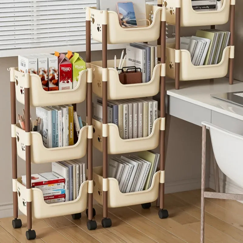 2/3/4-Tier U-Shaped Open Cartoon Shelving Removable Snack & Beverage Organizer Kitchen Vegetable Shelver Toy & Sundries Rack - Clarify.pk