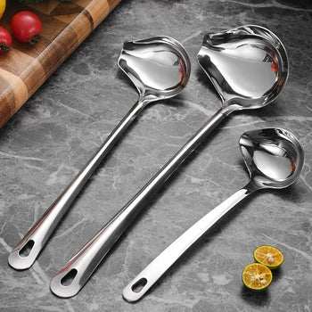 Stainless Steel Duckbill Spoon, Long-handled Sauce Spoon, Thickened Side Mouth, Slanted Mouth, and Crooked Mouth Spoon