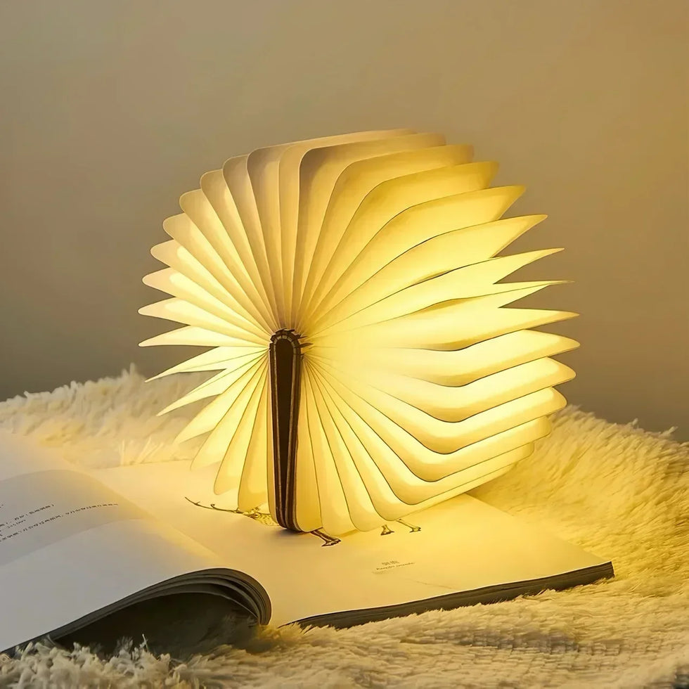 3D Book Light Folding Wooden Creative LED Night Light RGB Color USB Recharge Decor Bedroom Table Lamp for Kid Brithday Gifts Hot