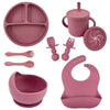 Silicone Baby Tableware Set – Bowl, Spoon, Fork, Bib & Plate - Clarify.pk