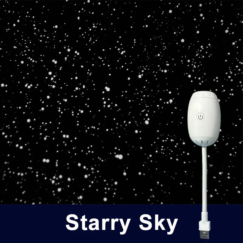 USB Galaxy Projector Light - Car Roof Ambient Night Light & Interior Atmosphere Lamp