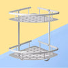 Corner Wall-Mount Bathroom Storage Rack – Aluminum No-Drill Shower Shelf - Clarify.pk