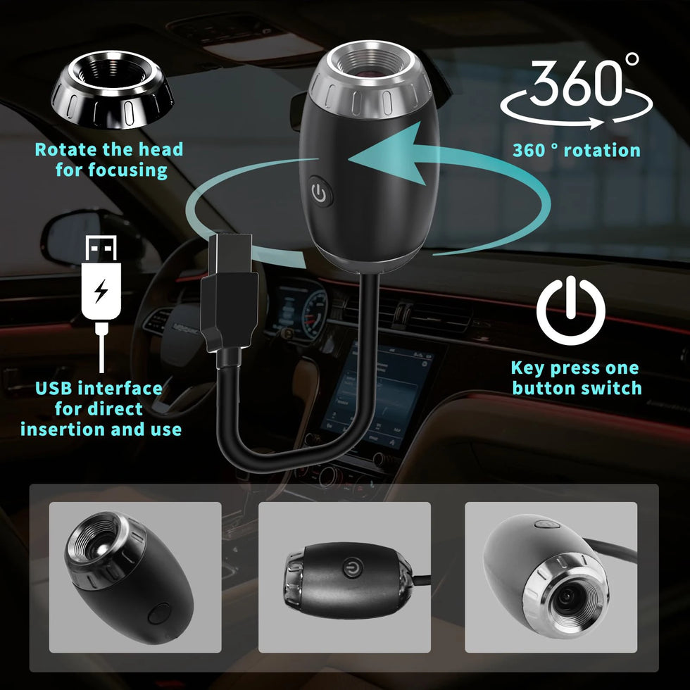 USB Galaxy Projector Light - Car Roof Ambient Night Light & Interior Atmosphere Lamp