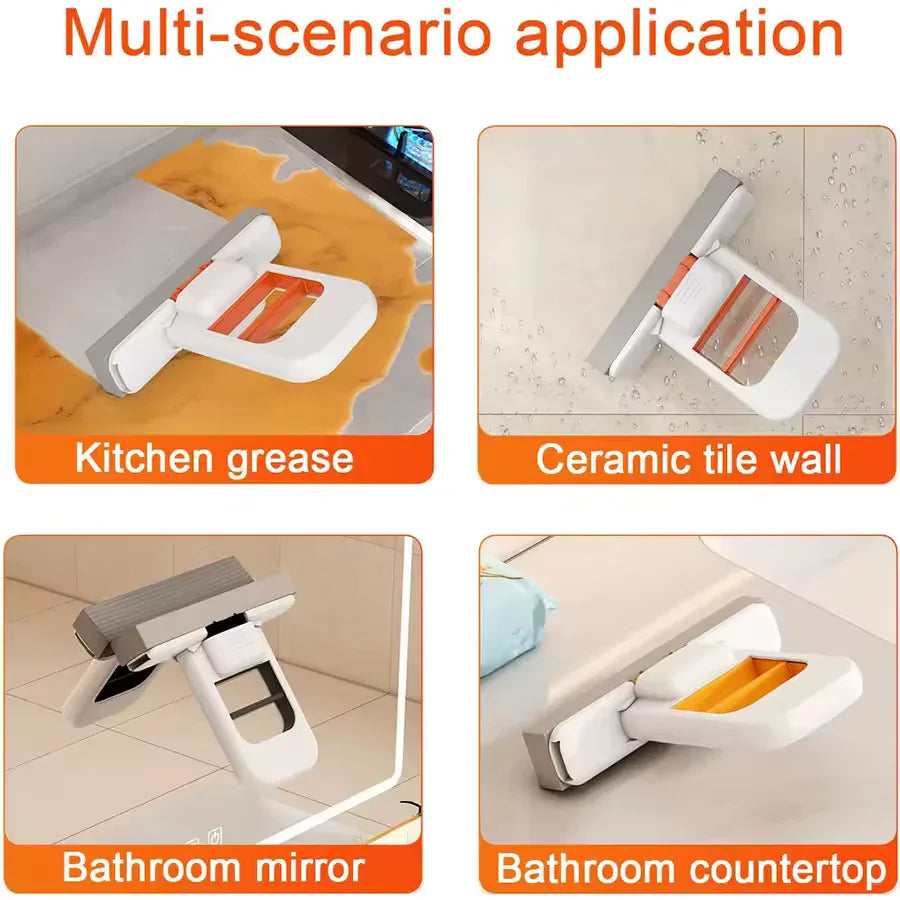 Handheld Folding Mini Mop – Lazy Sponge Mop for Kitchen & Glass Cleaning - Clarify.pk