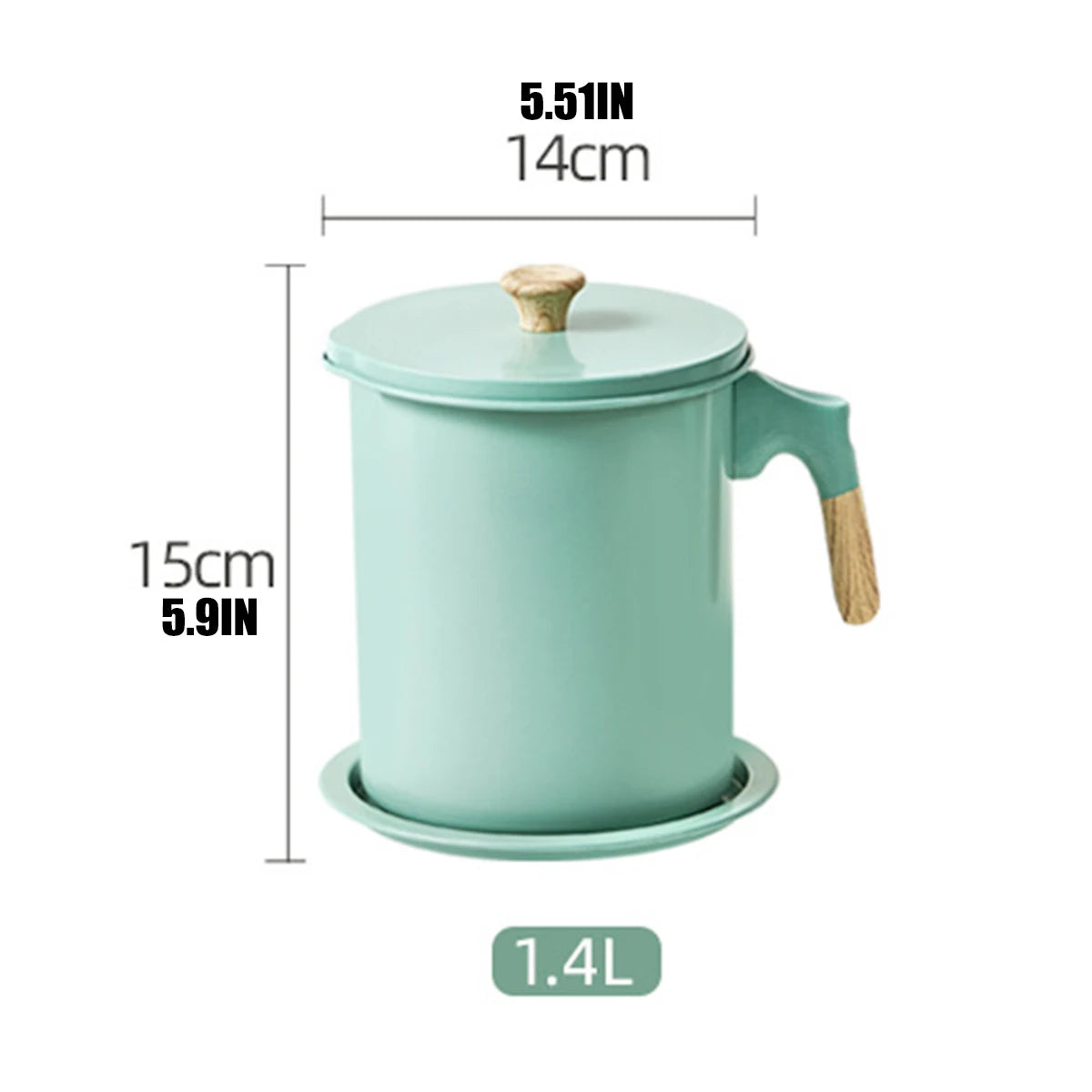 1PC Bacon Grease Container With Strainer 1.4l Stainless Steel Oil Filter Pot Cooking Oil Storage Pot With Strainer