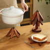 Wooden Tree-Shaped Foldable Trivet – Heat-Resistant Table Stand - Clarify.pk