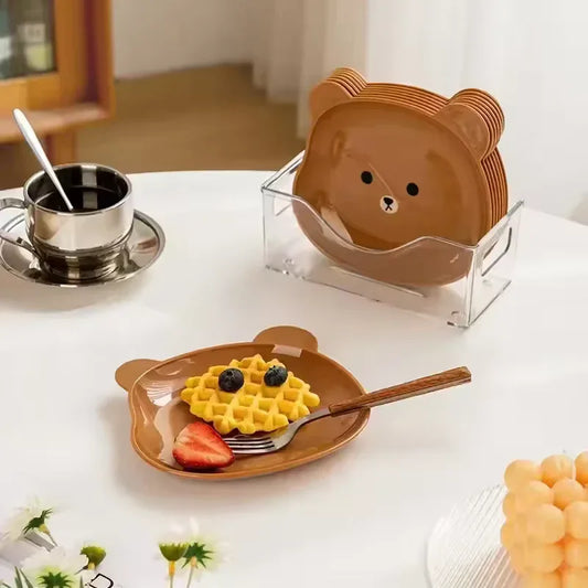 Creative Bear Snack & Fruit Dish Set – 8 Pcs Drop-Proof Tray