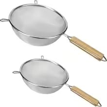 Deep Frying Spider Strainer – Stainless Steel Wire Skimmer with Heat-Resistant Wood Handle