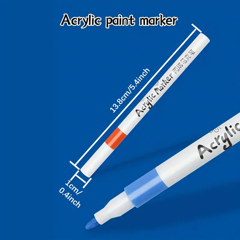 12pcs Acrylic Marker Pen Set - Soft Tip Paint Markers