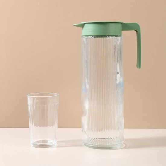 Elegant Water Pitcher Jug with 4 Matching Glasses – Serving Set
