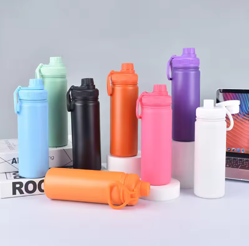 Colorful Sports Water Bottle with Sipper Cap (Random Color)
