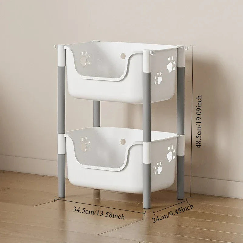 2/3/4-Tier U-Shaped Open Cartoon Shelving Removable Snack & Beverage Organizer Kitchen Vegetable Shelver Toy & Sundries Rack - Clarify.pk