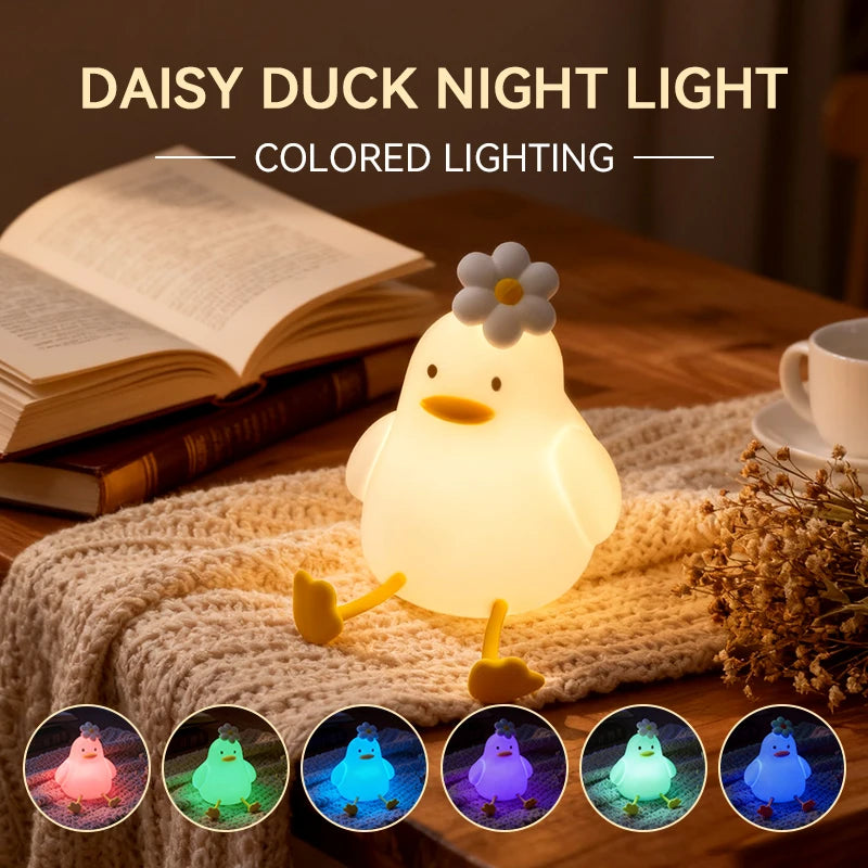 Duck LED Night Light – USB Rechargeable Silicone Lamp