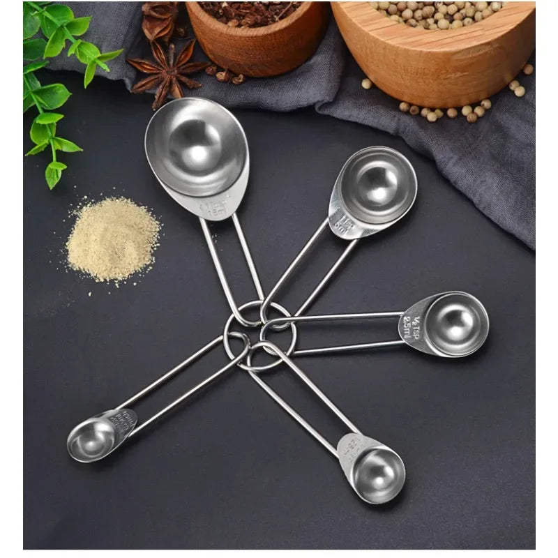 5Pcs Measuring Spoon Set – Baking & Coffee Tools - Clarify.pk