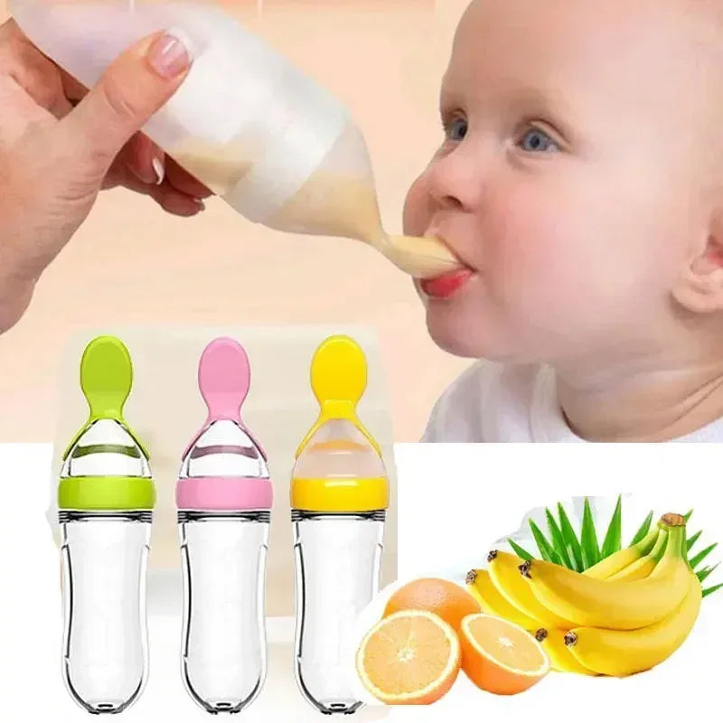 Squeeze Baby Bottle with Feeder & Training Spoon (each) - Clarify.pk