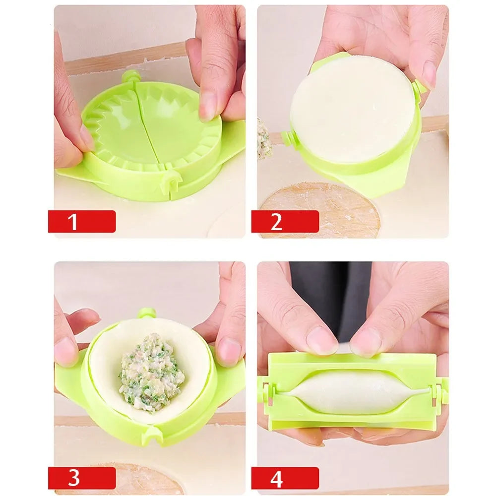 DIY Dumplings Maker Dough Pressing Tool Manual Wrapper Making Plastic Mold Dumpling Skin Artifact Dough Press Kitchen Accessorie