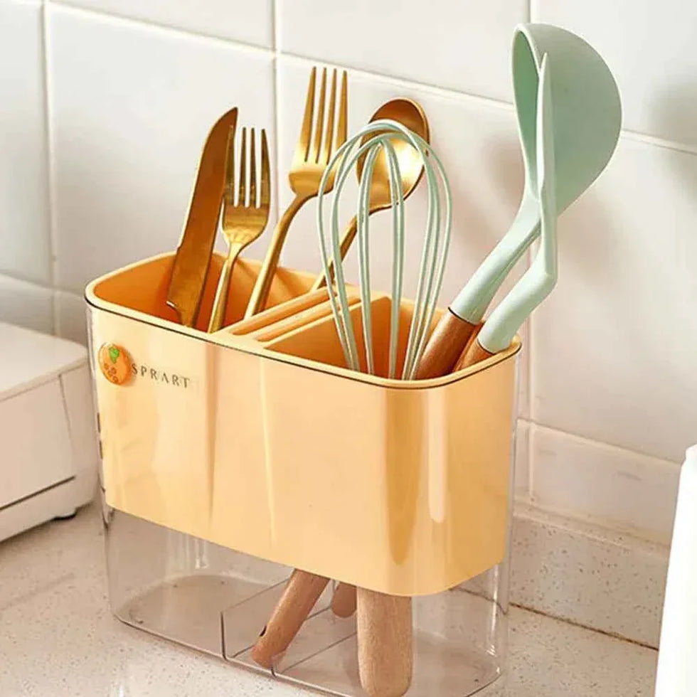 Chopsticks Storage Rack Multifunctional Detachable Drainage Tray Large Storage Box for Kitchen
