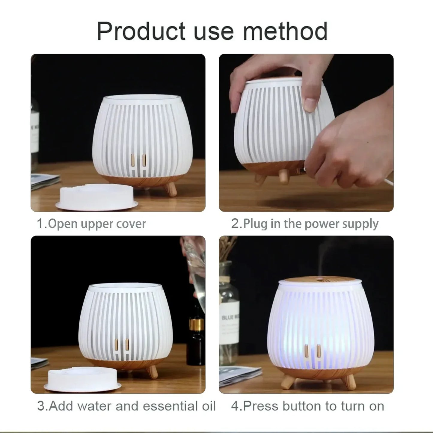 Ultrasonic Humidifier – LED Essential Oil Diffuser - Clarify.pk