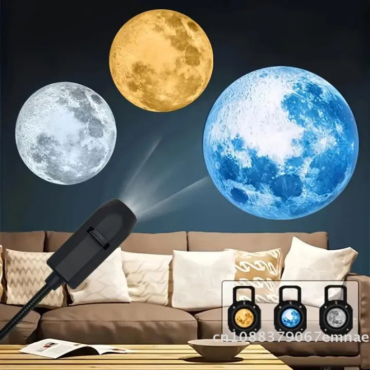 USB Planet Projection Lamp | 10-Lens Starry Sky Night Light & Ceiling Atmosphere Projector