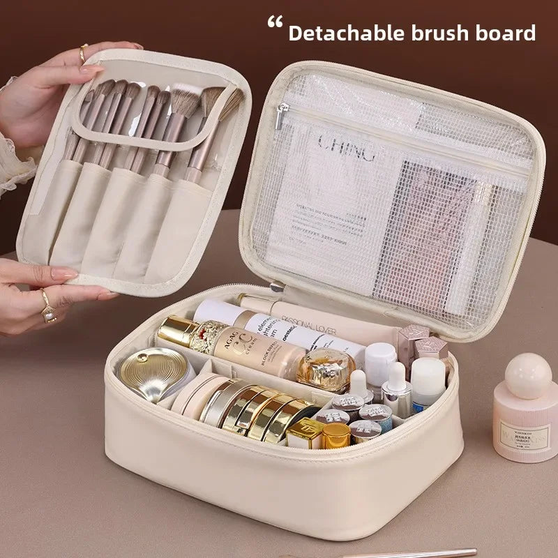 PU Leather Travel Makeup Bag – Large Capacity Organizer (Random color)