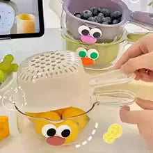 Dopamine Double Layer Drain Basket – Cute Handle 2-in-1 Vegetable & Fruit Washer