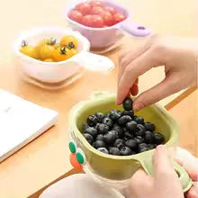 Dopamine Double Layer Drain Basket – Cute Handle 2-in-1 Vegetable & Fruit Washer