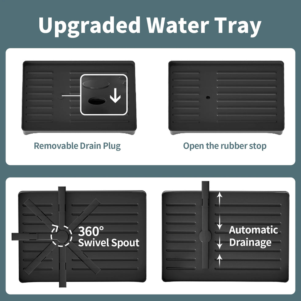 2tier Multipurpose Dish drying Rack for Kitchen countertop with Cups rack Utensil Holder Cutting Board Space-Saving Black White