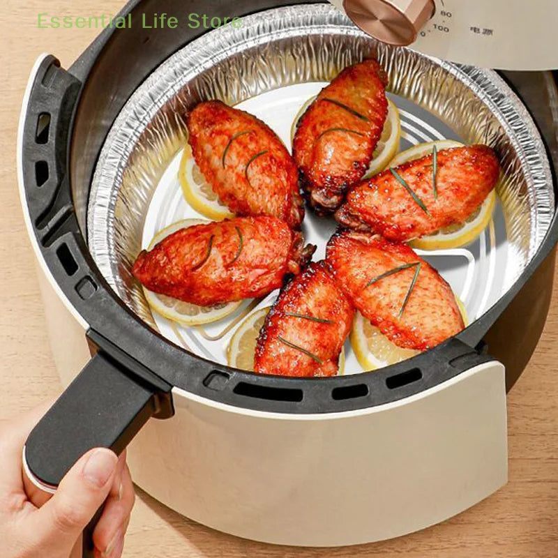 Air Fryer Aluminum Foil Pan Kitchen Supplies Food Containers Square Oven BBQ Tray Oil-proof Non-stick Kitchen Baking Tools