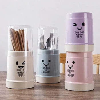 Cute Kitchen Spoon & Chopstick Holder – Cutlery Storage Organizer (Random color) - Clarify.pk