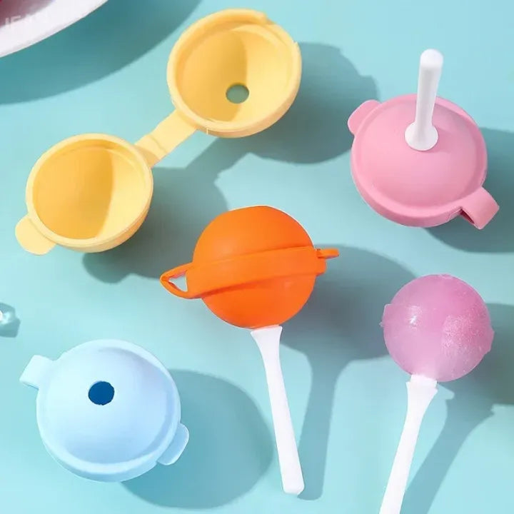 Silicone Lollipop Ice Ball Mold - Easy Release Popsicle & Ice Cream Mold