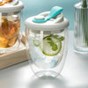 Double Wall Glass with Lid – Heat Resistant Insulated Cup - Clarify.pk
