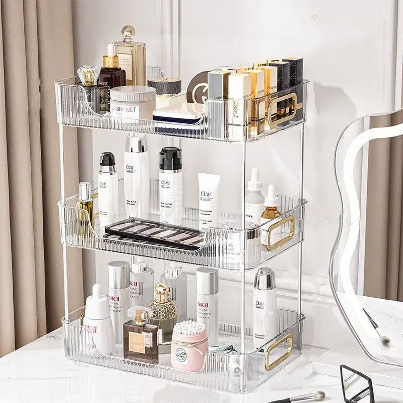Acrylic Bathroom Makeup Organizer Shelf – Large Capacity - Clarify.pk