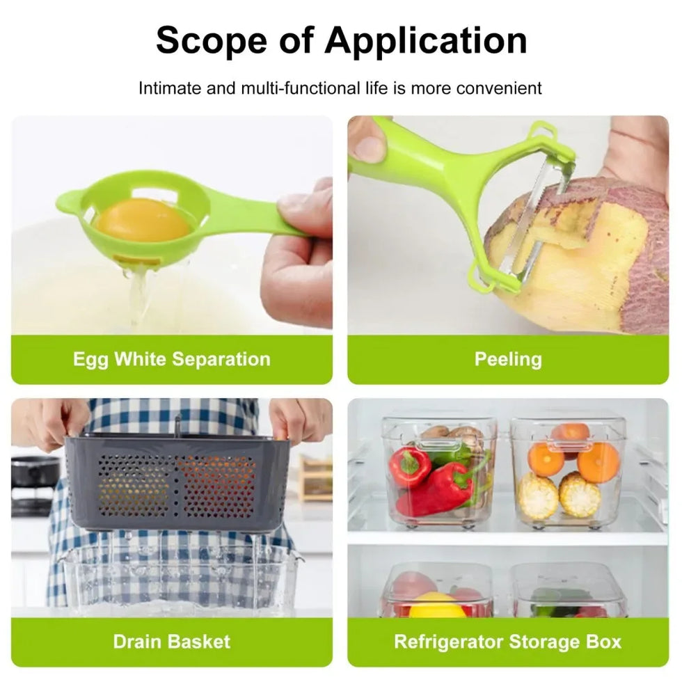 22-in-1 Vegetable Cutter with Container – Multi-Functional Food Chopper & Grater